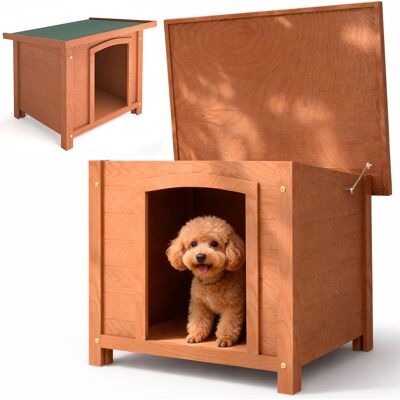 BAKAJI Casetta Per Cani S Esterno In Legno Tetto Apribile Cuccia Per Animali Domestici BAKAJI Casetta Per Cani S Esterno In Legno Tetto Apribile Cuccia Per Animali Domestici