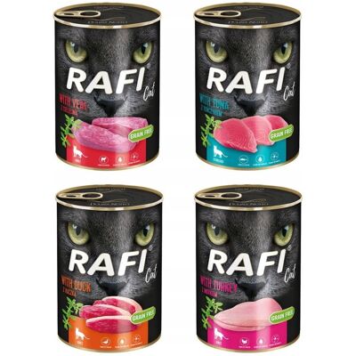 OEM Rafi Can Pate Per Gatti, Misto Di 4 Gusti, 24 X 400 G OEM Rafi Can Pate Per Gatti, Misto Di 4 Gusti, 24 X 400 G