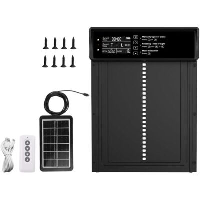 LIIYIELA Porta Per Pollaio Automatica Ad Energia Solare Da 10 W Con Sollevamento Temporizzato, Funzione Anti-pizzicamento, Porta Elettrica Per Pollaio Impermeabile E Antipioggia, Con Telecomando, 33 Cm X 24,5 LIIYIELA Porta Per Pollaio Automatica Ad Energia Solare Da 10 W Con Sollevamento Temporizzato, Funzione Anti-pizzicamento, Porta Elettrica Per Pollaio Impermeabile E Antipioggia, Con Telecomando, 33 Cm X 24,5