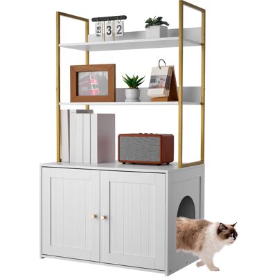 VEVOR Mobile Per Lettiera Per Gatti, Mobiletto Per Lettiera Nascosta Da 70 Cm Con Gambe In Metallo E Ripiani A 2 Livelli, Toilette Impermeabile Per Gatti, Per Camera Da Letto E Soggiorno VEVOR Mobile Per Lettiera Per Gatti, Mobiletto Per Lettiera Nascosta Da 70 Cm Con Gambe In Metallo E Ripiani A 2 Livelli, Toilette Impermeabile Per Gatti, Per Camera Da Letto E Soggiorno