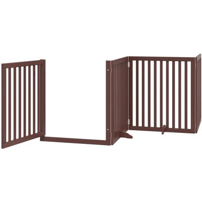 HELLOSHOP26 Cancelletto Di Sicurezza Per Cani Con Porta Pieghevole 6 Pannelli Legno Di Pioppo Marrone 020023024 HELLOSHOP26 Cancelletto Di Sicurezza Per Cani Con Porta Pieghevole 6 Pannelli Legno Di Pioppo Marrone 020023024