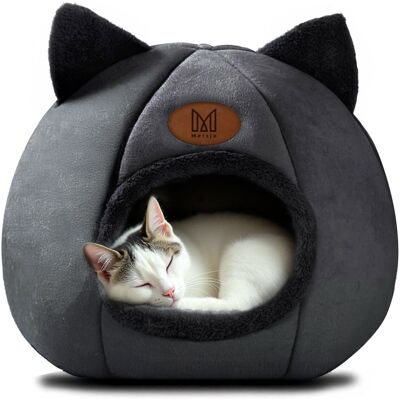 OEM Cuccia Per Gatti, Cuccia, Letto Di Peluche Con Orecchie Daisy Nero OEM Cuccia Per Gatti, Cuccia, Letto Di Peluche Con Orecchie Daisy Nero