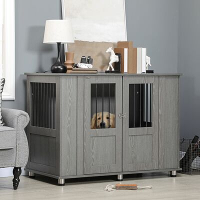 PZCC Gabbia/box Per Cani, 2 Sportelli, Con Serratura, 114 Cm X 60 Cm X 82 Cm, Grigio PZCC Gabbia/box Per Cani, 2 Sportelli, Con Serratura, 114 Cm X 60 Cm X 82 Cm, Grigio