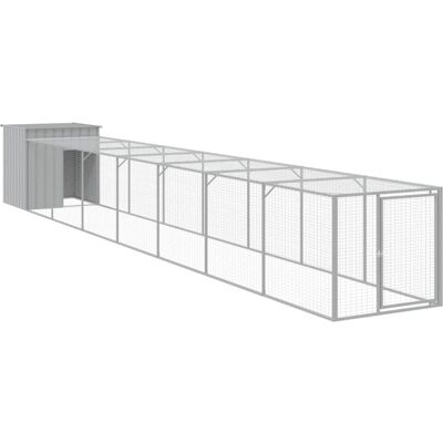 MAISON EXCLUSIVE - Pollaio Area Corsa Grigio Chiaro 110x813x110 Cm Acciaio Zincato MAISON EXCLUSIVE - Pollaio Area Corsa Grigio Chiaro 110x813x110 Cm Acciaio Zincato