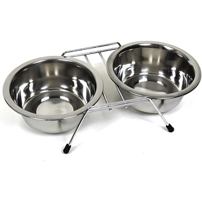 OEM Set Di 2 Ciotole Per Animali In Acciaio Inox - Supporto Antiscivolo Con Piedini In Gomma - Gatti E Cani Di Piccola Taglia - Diametro 11 Cm OEM Set Di 2 Ciotole Per Animali In Acciaio Inox - Supporto Antiscivolo Con Piedini In Gomma - Gatti E Cani Di Piccola Taglia - Diametro 11 Cm