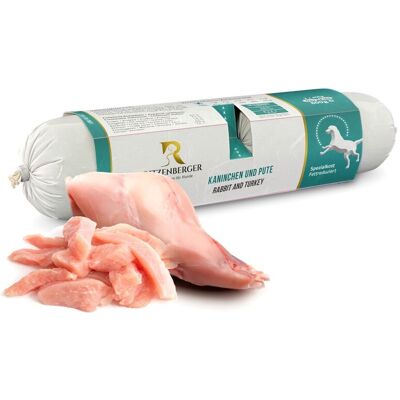 OEM Coniglio Con Tacchino Doppi Panini (2x400g) Cibo Umido Per Cani A Basso Contenuto Di Grassi Fegato E Pancreas Ritzenberger OEM Coniglio Con Tacchino Doppi Panini (2x400g) Cibo Umido Per Cani A Basso Contenuto Di Grassi Fegato E Pancreas Ritzenberger
