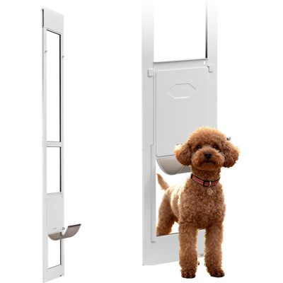 VEVOR Porta Scorrevole Per Animali Domestici, Altezza Regolabile Da 2311 A 2439 Mm, Telaio In Lega Di Alluminio Con Cerniere Girevoli E Design Con Serratura, Sportello Per Cani M Bianco VEVOR Porta Scorrevole Per Animali Domestici, Altezza Regolabile Da 2311 A 2439 Mm, Telaio In Lega Di Alluminio Con Cerniere Girevoli E Design Con Serratura, Sportello Per Cani M Bianco