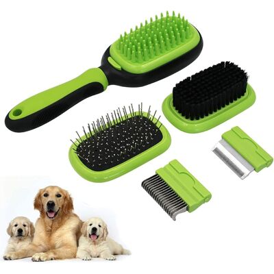 Zone Spazzola Per Cani E Gatti, Set Di Spazzole Per La Toelettatura 5 In 1, Rimuove Peli Morti E Tossine: Pettina, Pulisce, Massaggia, Lava, Cura E Lucida. Zone Spazzola Per Cani E Gatti, Set Di Spazzole Per La Toelettatura 5 In 1, Rimuove Peli Morti E Tossine: Pettina, Pulisce, Massaggia, Lava, Cura E Lucida.
