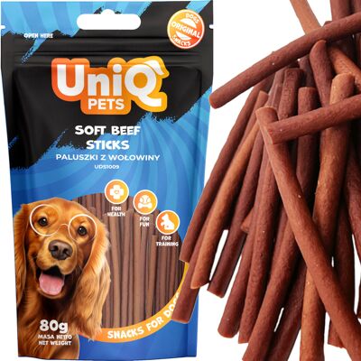 OEM Snack Per Cani A Forma Di Bastoncini Di Manzo Morbidi Uniq Pets 80g OEM Snack Per Cani A Forma Di Bastoncini Di Manzo Morbidi Uniq Pets 80g