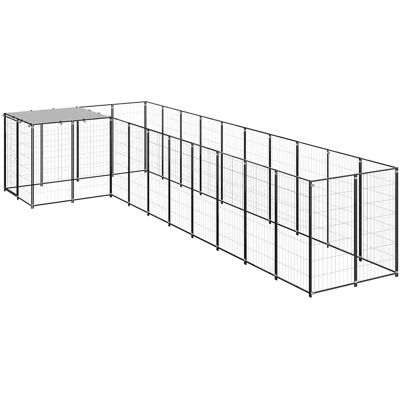 MAISON EXCLUSIVE - Gabbia Per Cani Nera 7,26 M² In Acciaio MAISON EXCLUSIVE - Gabbia Per Cani Nera 7,26 M² In Acciaio