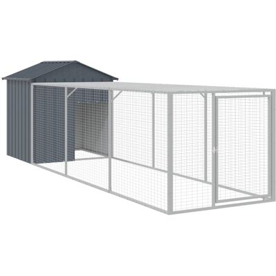 MAISON EXCLUSIVE - Pollaio Con Area Corsa Antracite 117x405x123 Cm Acciaio Zincato MAISON EXCLUSIVE - Pollaio Con Area Corsa Antracite 117x405x123 Cm Acciaio Zincato