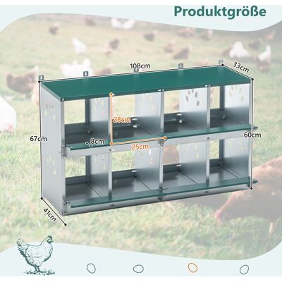 KELLANY Scaffe Nido Per Polli A 8 Posti Per La Deposizione Delle Uova, Nido Per Pollame In Metallo Da Montare A Parete Per Polli/galline, Scatola Per Gallina A Grossa Ventilazione KELLANY Scaffe Nido Per Polli A 8 Posti Per La Deposizione Delle Uova, Nido Per Pollame In Metallo Da Montare A Parete Per Polli/galline, Scatola Per Gallina A Grossa Ventilazione