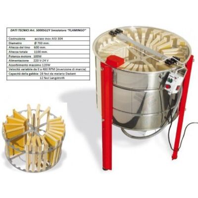 APICOLTURA.COM Smelatore Con Gabbia Rad. 28 Db - Flamingo - Inox, Motore APICOLTURA.COM Smelatore Con Gabbia Rad. 28 Db - Flamingo - Inox, Motore