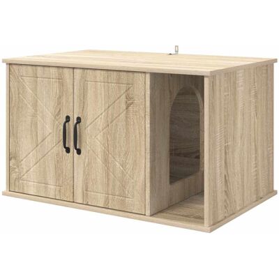 VIDAXL Casa Per Gatti Sonoma 85 X 55 X 50 Cm Legno Multistrato VIDAXL Casa Per Gatti Sonoma 85 X 55 X 50 Cm Legno Multistrato