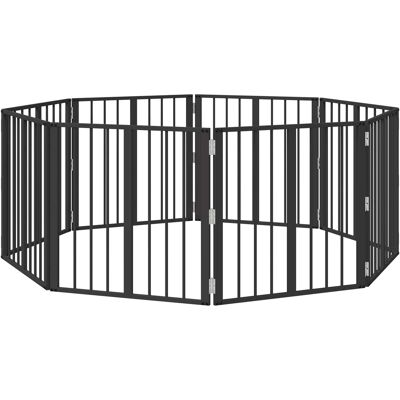 VIDAXL Cancello Per Cani 8 Pcs Nero 60 X 60 Cm Acciaio Zincato VIDAXL Cancello Per Cani 8 Pcs Nero 60 X 60 Cm Acciaio Zincato