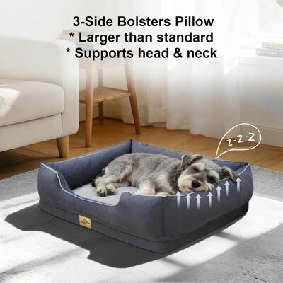 BINGOPAW Cuccia Per Cane Taglia Media Piccola Letto Per Cani Ortopedico Sfoderabile, Grigio 77x63x18 Cm BINGOPAW Cuccia Per Cane Taglia Media Piccola Letto Per Cani Ortopedico Sfoderabile, Grigio 77x63x18 Cm