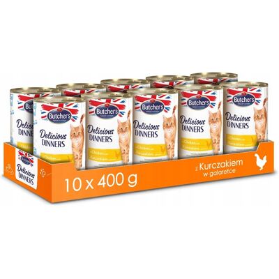 OEM Cibo Umido Per Gatti Butchers Delicious Dinners Al Pollo, 10 Confezioni Da 400 G OEM Cibo Umido Per Gatti Butchers Delicious Dinners Al Pollo, 10 Confezioni Da 400 G