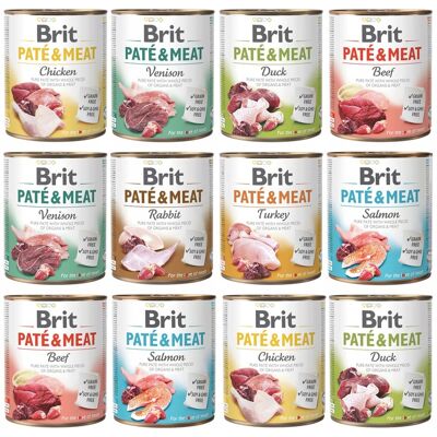 OEM Brit Pate & Meat Cibo Umido Per Cani, Mix Di Gusti, 12 X 800 G, Senza Cereali, Per Adulti OEM Brit Pate & Meat Cibo Umido Per Cani, Mix Di Gusti, 12 X 800 G, Senza Cereali, Per Adulti