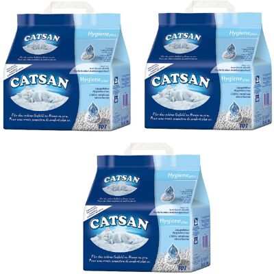 CATSAN Tre Lettiere Igieniche Assorbenti Ideali Per Gatti In Confezione Da 10 Litri Ciascuna CATSAN Tre Lettiere Igieniche Assorbenti Ideali Per Gatti In Confezione Da 10 Litri Ciascuna