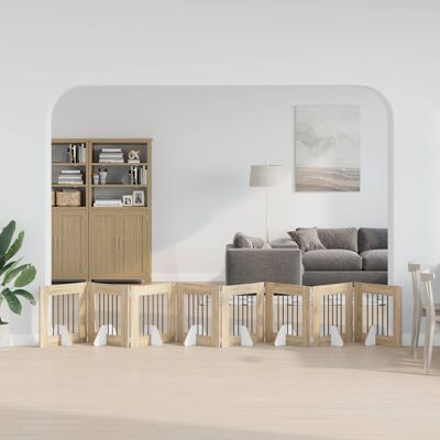 VIDAXL Cancello Per Cani Pieghevole Con Supporti 8 Pcs Rovere Sonoma VIDAXL Cancello Per Cani Pieghevole Con Supporti 8 Pcs Rovere Sonoma
