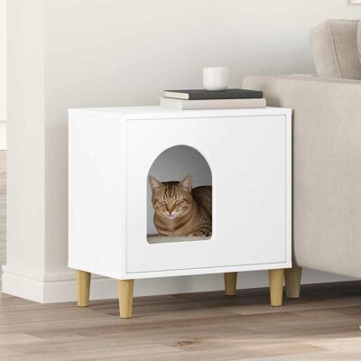 VIDAXL Casa Per Gatti Bianco 51 X 30 X 52 Cm Legno Ingegnerizzato VIDAXL Casa Per Gatti Bianco 51 X 30 X 52 Cm Legno Ingegnerizzato