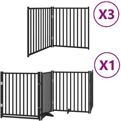 MAISON EXCLUSIVE - Cancello Cani Porta Pieghevole Nero 10 Pannelli 800 Cm Pioppo MAISON EXCLUSIVE - Cancello Cani Porta Pieghevole Nero 10 Pannelli 800 Cm Pioppo