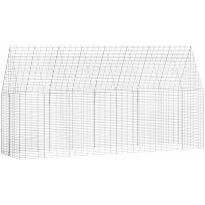 VIDAXL Gabbia Per Conigli Argento 400 X 100 X 210 Cm Acciaio VIDAXL Gabbia Per Conigli Argento 400 X 100 X 210 Cm Acciaio
