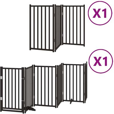 MAISON EXCLUSIVE - Cancello Per Cani Porta Pieghevole Nero 9 Pannelli 450cm Pioppo MAISON EXCLUSIVE - Cancello Per Cani Porta Pieghevole Nero 9 Pannelli 450cm Pioppo