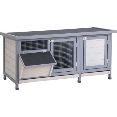 TORMATOR Conigliera Rialzata Con Tetto Apribile In Bitume, 2 Porte Con Serratura, Dimensioni 112l X 50w X 54h Cm, Grigio E Nero TORMATOR Conigliera Rialzata Con Tetto Apribile In Bitume, 2 Porte Con Serratura, Dimensioni 112l X 50w X 54h Cm, Grigio E Nero