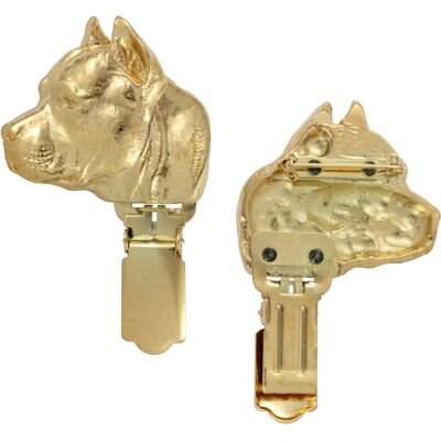 OEM American Staffordshire Terrier, Amstaff, Amstaf I - Spilla Con Clip, Porta Numero Di Partenza Placcato Oro, Regalo Per Una Mostra Canina Di Art-dog OEM American Staffordshire Terrier, Amstaff, Amstaf I - Spilla Con Clip, Porta Numero Di Partenza Placcato Oro, Regalo Per Una Mostra Canina Di Art-dog