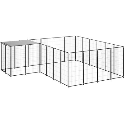 MAISON EXCLUSIVE - Gabbia Per Cani Nera 8,47 M² In Acciaio MAISON EXCLUSIVE - Gabbia Per Cani Nera 8,47 M² In Acciaio