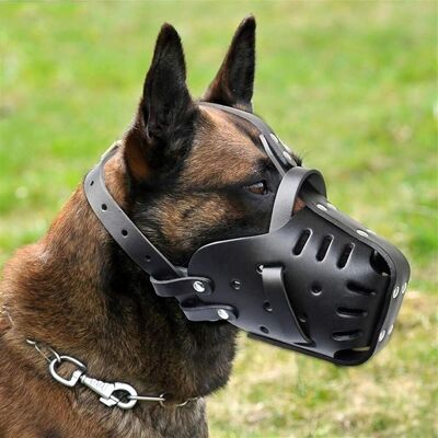 JALLERIA Museruola Per Pastore Tedesco Malinois, In Pelle, Per Proteggere Da Morsi, Masticazioni E Per La Toelettatura, Regolabile E Traspirante, Adatta A Cani Di Taglia Media E Grande, Colore Nero, Circonfere JALLERIA Museruola Per Pastore Tedesco Malinois, In Pelle, Per Proteggere Da Morsi, Masticazioni E Per La Toelettatura, Regolabile E Traspirante, Adatta A Cani Di Taglia Media E Grande, Colore Nero, Circonfere