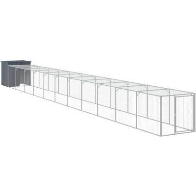 MAISON EXCLUSIVE - Pollaio Con Area Corsa Antracite 110x1221x110cm Acciaio Zincato MAISON EXCLUSIVE - Pollaio Con Area Corsa Antracite 110x1221x110cm Acciaio Zincato