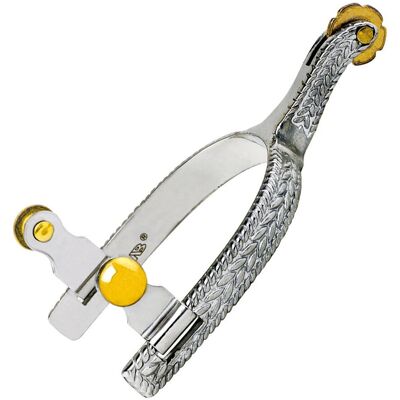 SARTORE Speroni Western In Acciaio Inox Con Rotelle A Petalo SARTORE Speroni Western In Acciaio Inox Con Rotelle A Petalo