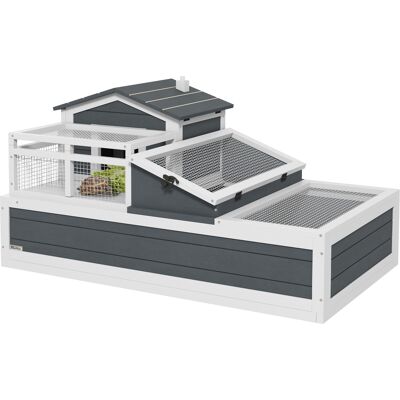IROVAMI Casa A Forma Di Tartaruga Del Debito, 2 Livelli, Per Uso Interno Ed Esterno, Balcone, Legno Di Abete, Grigio IROVAMI Casa A Forma Di Tartaruga Del Debito, 2 Livelli, Per Uso Interno Ed Esterno, Balcone, Legno Di Abete, Grigio