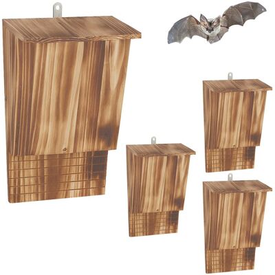 RELAXDAYS Casetta Per Pipistrelli, 4 Rifugi, Hbt: 34 X 22,5 X 12,5 Cm, Fiammata, Naturale, Casette RELAXDAYS Casetta Per Pipistrelli, 4 Rifugi, Hbt: 34 X 22,5 X 12,5 Cm, Fiammata, Naturale, Casette