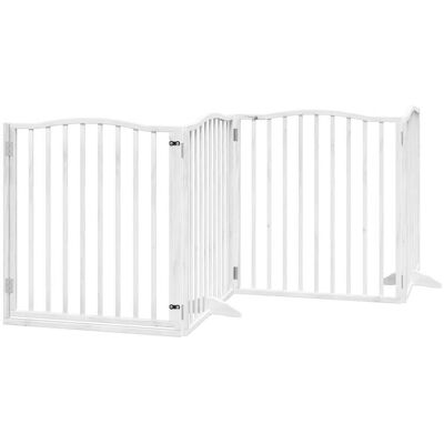 HELLOSHOP26 Cancelletto Di Sicurezza Per Animali Domestici Porta Pieghevole 8 Pannelli Legno Di Pioppo Bianco 020023265 HELLOSHOP26 Cancelletto Di Sicurezza Per Animali Domestici Porta Pieghevole 8 Pannelli Legno Di Pioppo Bianco 020023265
