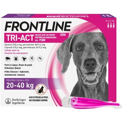 OEM Frontline Tri-act L 20-40 Kg Gocce Per Cani Contro Pulci E Zecche X3 Pz. OEM Frontline Tri-act L 20-40 Kg Gocce Per Cani Contro Pulci E Zecche X3 Pz.