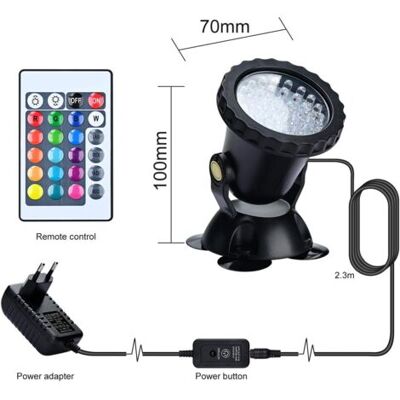 OEM Proiettore Per Acquario Rgb, Luce Subacquea Per Pesce, Lampada Led Impermeabile Ip68, Angolo Regolabile, Con Telecomando Per Laghetti Da Giardino E Fontane Piscina (1 Pacchetto) -autres OEM Proiettore Per Acquario Rgb, Luce Subacquea Per Pesce, Lampada Led Impermeabile Ip68, Angolo Regolabile, Con Telecomando Per Laghetti Da Giardino E Fontane Piscina (1 Pacchetto) -autres