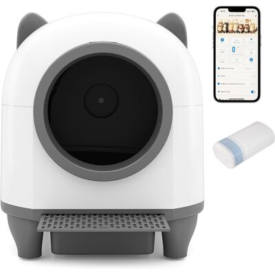 COSTWAY 80l Lettiera Gatto Autopulente,10 Sensori Radar Di Sicurezza,controllo Tramite App COSTWAY 80l Lettiera Gatto Autopulente,10 Sensori Radar Di Sicurezza,controllo Tramite App
