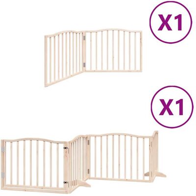HELLOSHOP26 Cancelletto Di Sicurezza Per Cani Con Porta Pieghevole 6 Pannelli Legno Di Pioppo Marrone 020023017 HELLOSHOP26 Cancelletto Di Sicurezza Per Cani Con Porta Pieghevole 6 Pannelli Legno Di Pioppo Marrone 020023017