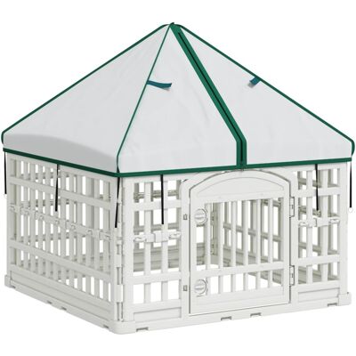 VIDAXL Pannello Per Cani A 4 Sezioni Con Tetto 88 X 88 X 112 Cm Bianco VIDAXL Pannello Per Cani A 4 Sezioni Con Tetto 88 X 88 X 112 Cm Bianco