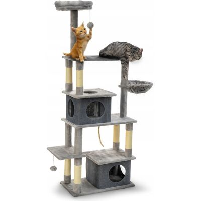 OEM Tiragraffi Per Gatti, Cuccia, Casetta, 7 Livelli, 160 Cm, Grigio, Royal&petsky OEM Tiragraffi Per Gatti, Cuccia, Casetta, 7 Livelli, 160 Cm, Grigio, Royal&petsky