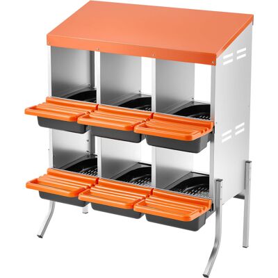 MOPHORN Nido Per Galline Con Cassetto Di Raccolta Uova, 6 Scomparti Con Gambe Di Supporto, Raccolta Facile, Realizzato In Acciaio Zincato E Plastica Resistente, Ideale Per La Deposizione Delle Uova MOPHORN Nido Per Galline Con Cassetto Di Raccolta Uova, 6 Scomparti Con Gambe Di Supporto, Raccolta Facile, Realizzato In Acciaio Zincato E Plastica Resistente, Ideale Per La Deposizione Delle Uova