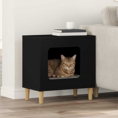 VIDAXL Casa Per Gatti Nero 51 X 30 X 52 Cm Legno Ingegnerizzato VIDAXL Casa Per Gatti Nero 51 X 30 X 52 Cm Legno Ingegnerizzato