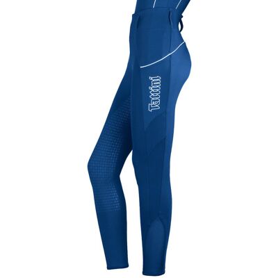 TATTINI 10 Anni, Blu Royal: Leggings Equitazione Bambina Modello Passiflora In Tessuto Tecnico Super Elasticizzato TATTINI 10 Anni, Blu Royal: Leggings Equitazione Bambina Modello Passiflora In Tessuto Tecnico Super Elasticizzato