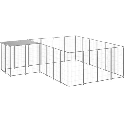 MAISON EXCLUSIVE - Gabbia Per Cani Argento 8,47 M² In Acciaio MAISON EXCLUSIVE - Gabbia Per Cani Argento 8,47 M² In Acciaio