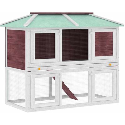 MAISON EXCLUSIVE - Conigliera A Due Piani Marrone In Legno MAISON EXCLUSIVE - Conigliera A Due Piani Marrone In Legno