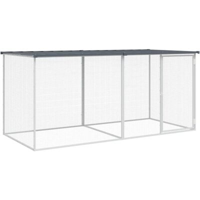 MAISON EXCLUSIVE - Gabbia Per Polli Con Tetto Antracite 203x98x90 Cm In Acciaio Zincato MAISON EXCLUSIVE - Gabbia Per Polli Con Tetto Antracite 203x98x90 Cm In Acciaio Zincato