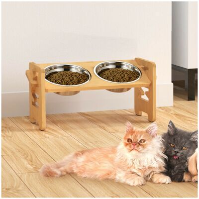 OEM Ciotola Rialzata Per Cani, Supporto Regolabile Per Ciotole Di Gatti E Cani Di Piccola Taglia, Supporto Rialzato In Bambù Resistente Con 2 Ciotole In Acciaio Inossidabile E Piedini Antiscivolo OEM Ciotola Rialzata Per Cani, Supporto Regolabile Per Ciotole Di Gatti E Cani Di Piccola Taglia, Supporto Rialzato In Bambù Resistente Con 2 Ciotole In Acciaio Inossidabile E Piedini Antiscivolo